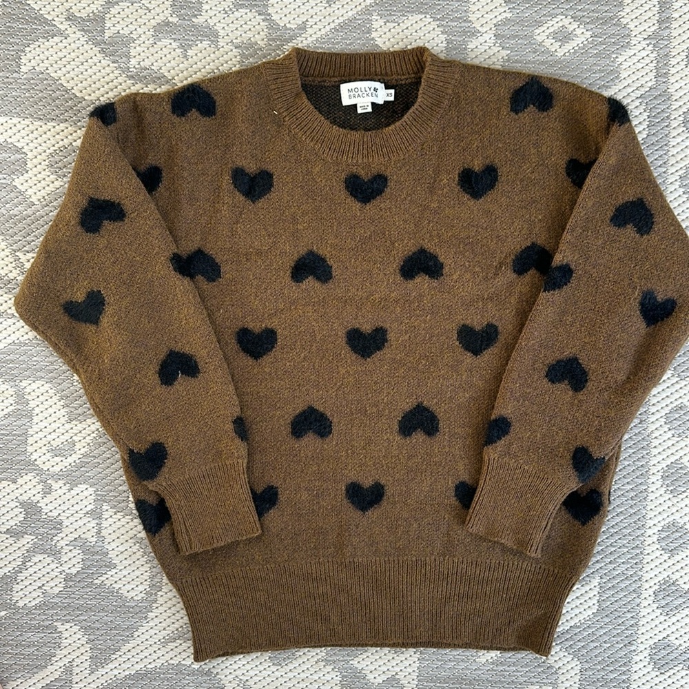 Super soft heart crewneck sweater